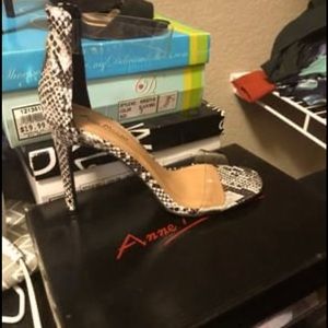Snake print clear strap heels. Brand new
